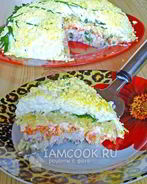 Слоеный салат Мимоза