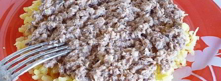 слоеный салат мимоза. Шаг 8