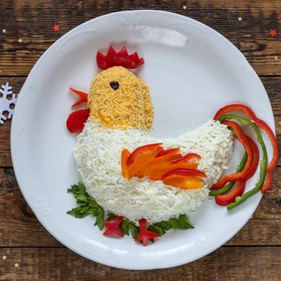 Рецепт салата петух