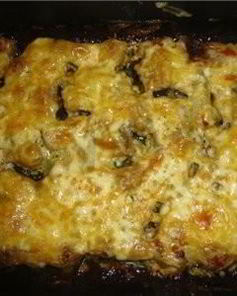 Мясо с сыром и майонезом под шубой