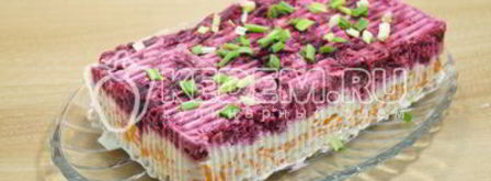 салат заливная селедка под шубой. Шаг 13