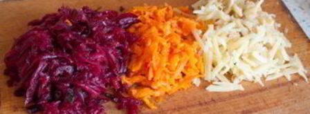 сельдь под шубой с зеленым чесночным соусом. Шаг 10