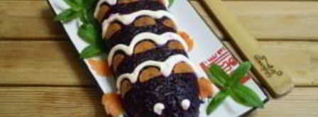 селедка под шубой в виде рулета. Шаг 11