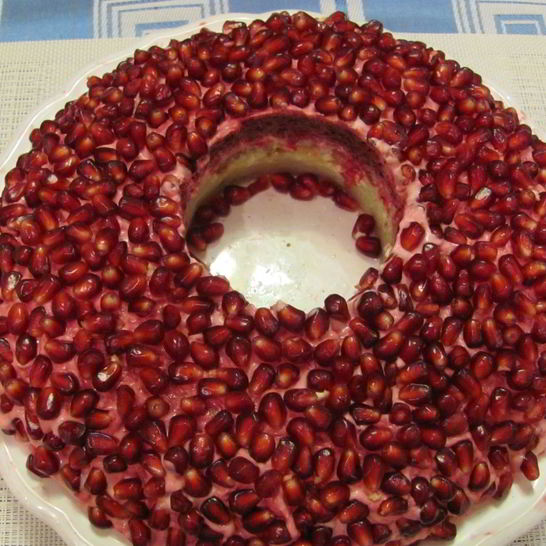 Рецепт салата с гранатом и мясом