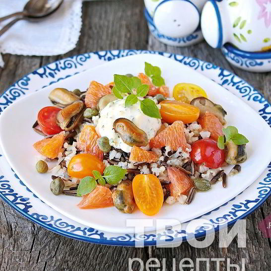 Рецепт салата с мидиями