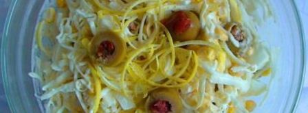 салат с мясом криля, капустой и кукурузой. Шаг 7