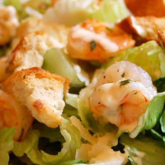 Рецепт салата цезарь с креветками