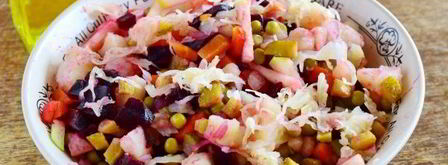 винегрет с квашеной капустой и горошком. Шаг 9