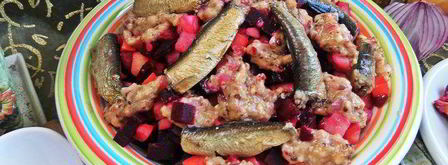 винегрет со шпротами. Шаг 12