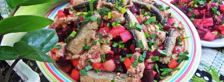 винегрет со шпротами. Шаг 16