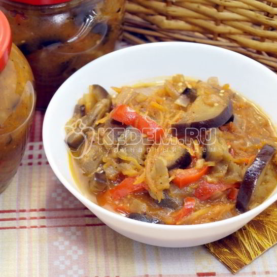 Рецепт вкусного салата из баклажанов на зиму