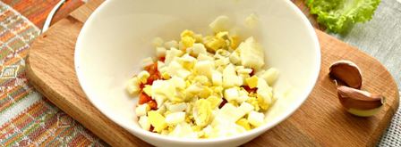 яичный салат с домашними сухариками. Шаг 4