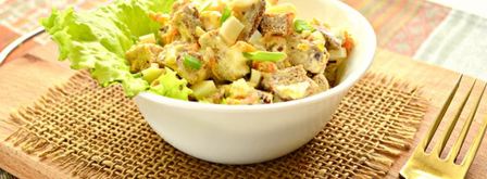 яичный салат с домашними сухариками. Шаг 6