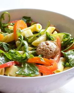 Зимний салат с колбасой