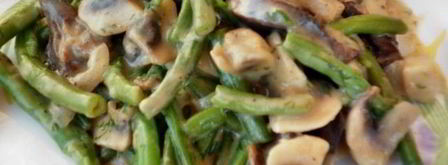 сердце с грибами и стручковой фасолью под бешамель. Шаг 6