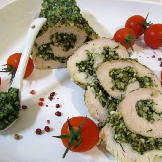 Рецепт индейки с соусом песто