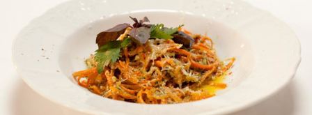 морковные спагетти с соусом песто. Шаг 5