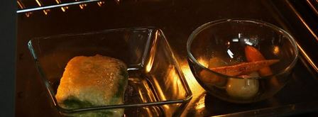 судак, запеченный с соусом песто и мини-овощами. Шаг 8