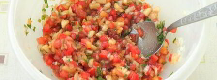 овощная сальса с персиками. Шаг 7