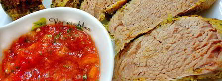 свиная вырезка маринованная в кинзе и томатная сальса. Шаг 9