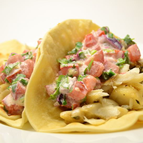 Рецепт тако с жареной треской и соусом сальса