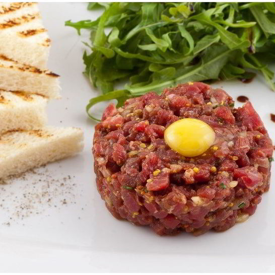 Рецепт тартара из говядины с каперсам, грибами и красным луком