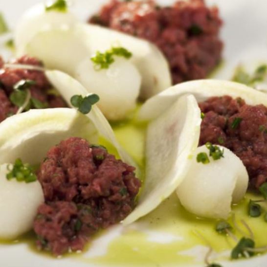 Рецепт тартара из говядины со свежей дыней