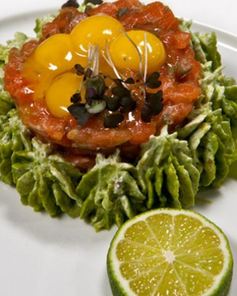 Тартар из лосося и говядины