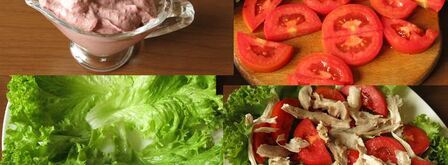 мясной салат с майонезом-ткемали. Шаг 4