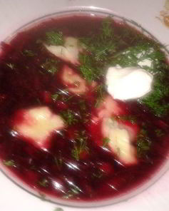 Борщ грибной с ушками