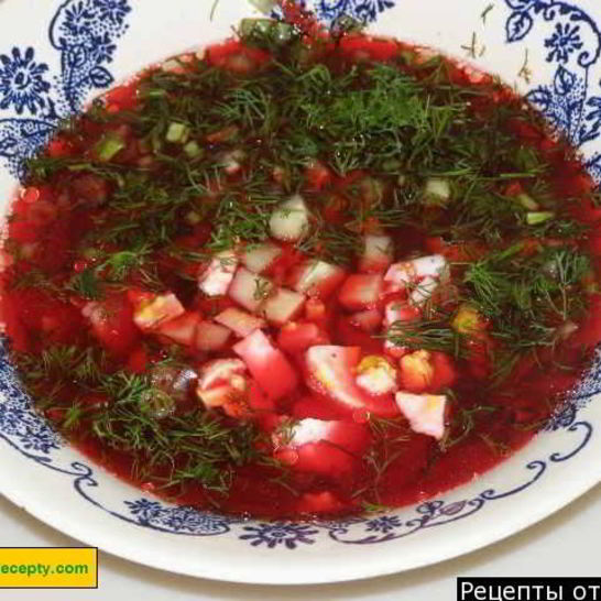 Рецепт борща холодного с ботвой