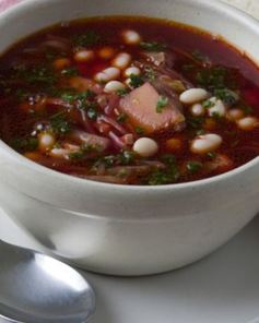 Борщ постный с грибами