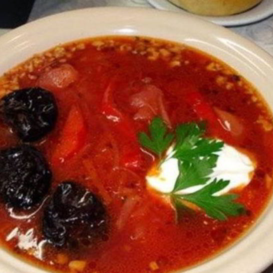 Рецепт борща с черносливом вегетарианский