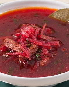 Борщ с чесноком и зеленью