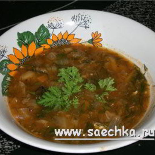 Рецепт борща с фасолью и консервами