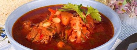 борщ с красной консервированной фасолью и с мясом. Шаг 6