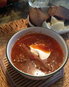 Борщ с салом по-мужски