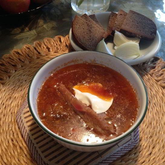 Рецепт борща с салом по-мужски