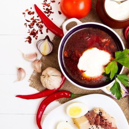 Рецепт холодного борща с копченой треской