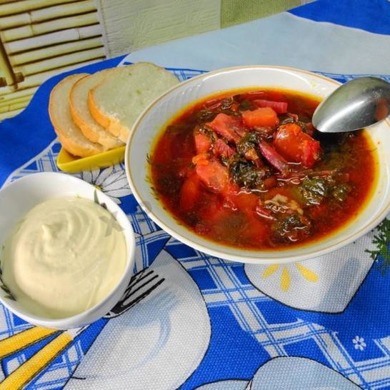 Рецепт красного борща со щавелем без капусты в мультиварке