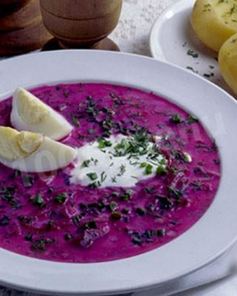 Литовский холодный борщ на кефире