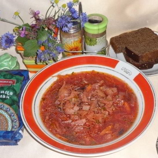 Рецепт постного борща с чечевицей и черносливом