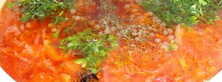 постный борщ с чечевицей и черносливом. Шаг 15