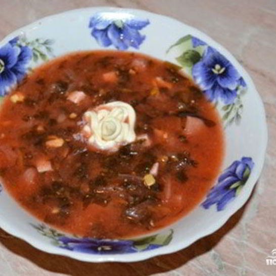 Рецепт постного борща со щавелем