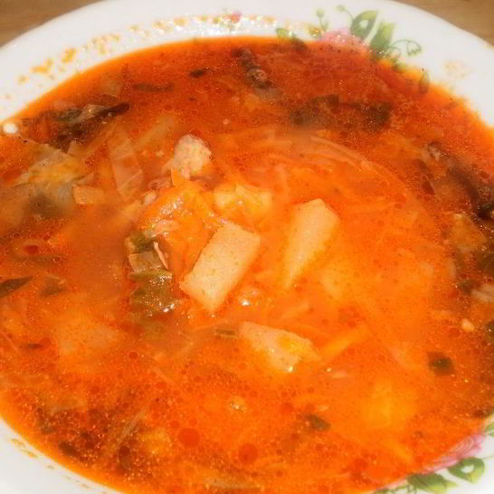 Рецепт зеленого борща с щавелем и томатом