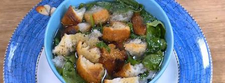 куриный бульон с яйцом и беконом. Шаг 9