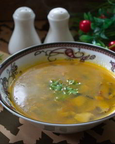 Суп на грибном бульоне