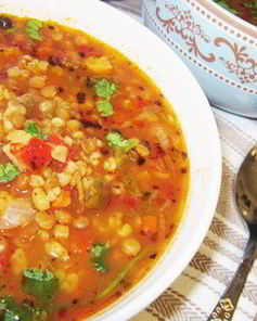 Турецкий чечевичный суп на курином бульоне