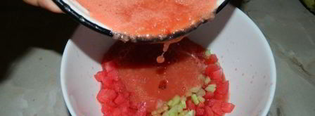 арбузный гаспачо в ледяной тарелке. Шаг 17