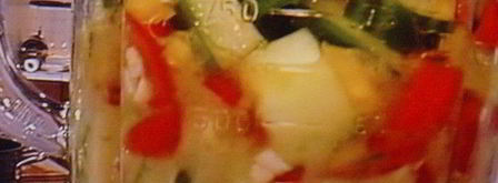 гаспачо из паприки с пикантно замаринованной креветкой. Шаг 6